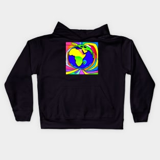 Vibrant 70s Style Planet Earth (MD23ERD004) Kids Hoodie